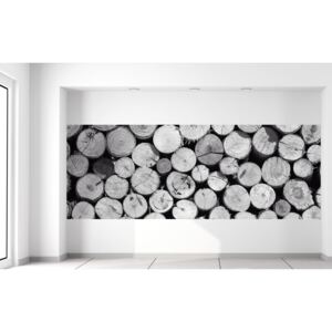 Gario Fototapeta Bezfarebná kopa dreva Materiál: Vliesová (lepidlo zadarmo), Veľkosť: 268 x 100 cm