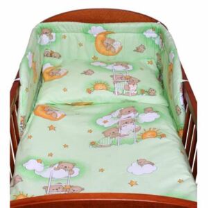 2-dielne posteľné obliečky New Baby 100/135 cm zelené s medvedíkom 17424
