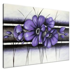 Ručne maľovaný obraz Tajomný fialový Vlčí mak 115x85cm RM2460A_1AS