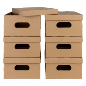 MELINERA® Skladací úložný box, 6 kusov (hnedá), hnedá (100326844)