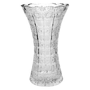 Váza sklenená brúsená tvar X 35.5 cm