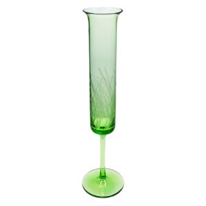 Vysoký svietnik na úzku sviečku - zelený 24,5 cm