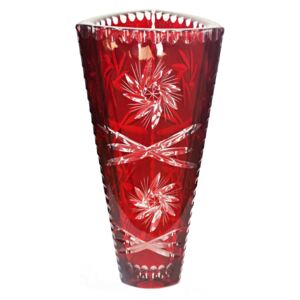 Triangle váza brúsená červená 33 cm