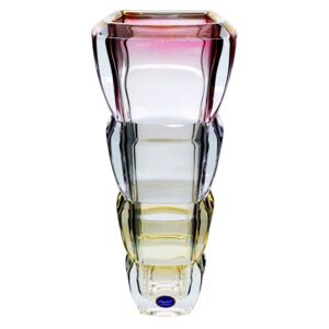 Crystalite Bohemia váza Segment farebná 34 cm - Rubínová