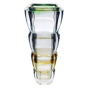 Crystalite Bohemia váza Segment farebná 34 cm - Zelená
