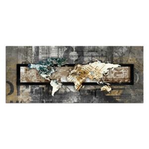 Obraz CARO - World Map - Vintage 50x20 cm