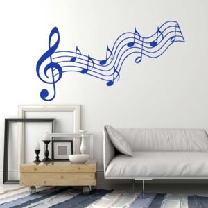 GLIX Music - samolepka na stenu Modrá 50x30 cm