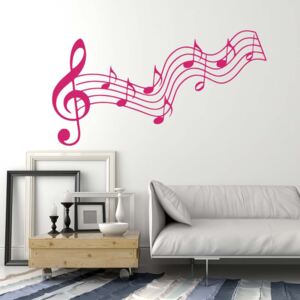 GLIX Music - samolepka na stenu Růžová 50x30 cm