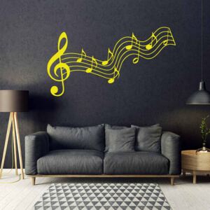 GLIX Music - samolepka na stenu Žltá 50x30 cm