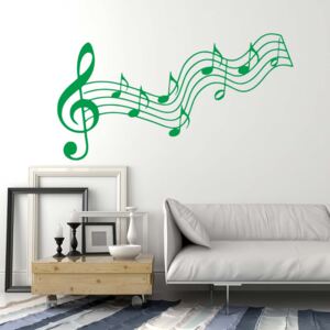 GLIX Music - samolepka na stenu Zelená 50x30 cm