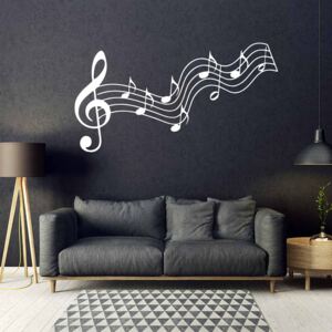 GLIX Music - samolepka na stenu Biela 50x30 cm