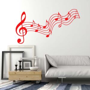 GLIX Music - samolepka na stenu Červená 50x30 cm