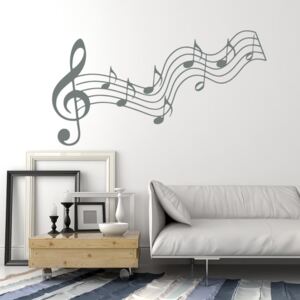 GLIX Music - samolepka na stenu Šedá 50x30 cm