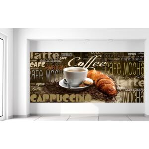 Gario Fototapeta Chutná káva a croissant Rozmery (š x v): 536 x 240 cm, Materiál: Latexová (lepidlo zadarmo)