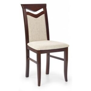 Jedálenská stolička Citróny, buk (orech tmavý / poťah béžová)