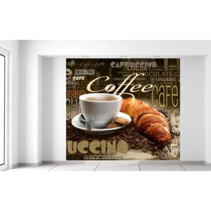 Gario Fototapeta Chutná káva a croissant Materiál: Samolepiaca, Veľkosť: 268 x 240 cm