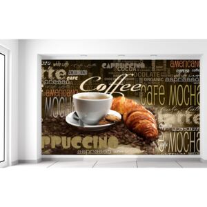 Gario Fototapeta Chutná káva a croissant Materiál: Latexová (lepidlo zadarmo), Veľkosť: 412 x 248 cm