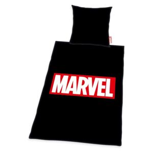 Herding obliečka Logo Marvel 135x200/80x80 cm čierna