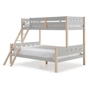 Poschodová posteľ v škandinávskom dizajne Compte, light grey large
