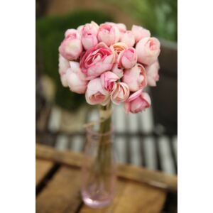 Ružová umelá kytica ranunculusov 20cm