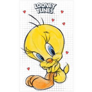Carbotex · Detský uterák Looney Tunes - Kanárik Tweety - 100% bavlna s gramážou 350 gr./m² - 30 x 50 cm