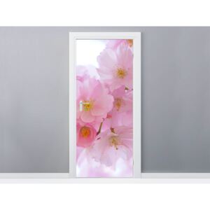 Gario Samolepiaca fólia na dvere Ružové kvety višne 95x205cm
