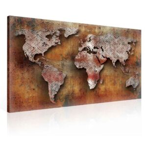 Donga Obraz na plátne: Umelecké mapa sveta (3) - 75x100 cm