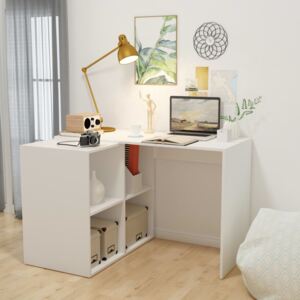 Biely písací stôl s poličkou na knihy, 117x92x75,5 cm