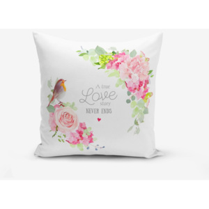 Obliečka na vankúš s prímesou bavlny Minimalist Cushion Covers Bird A True Love Story, 45 × 45 cm