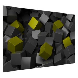 Fototapeta Čierno - zelené kocky 3D 200x135cm FT3706A_1AL