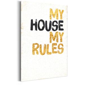 Bimago Plechová cedule - My Home: My house, my rules 31x46 cm