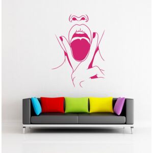 GLIX Lips swag - nálepka na stenu Růžová 50 x 70 cm