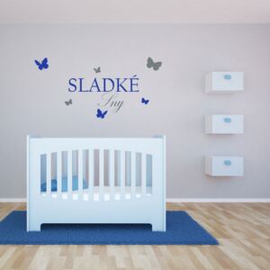 GLIX Sladké sny - samolepka na stenu Šedá a modrá 120 x 60 cm