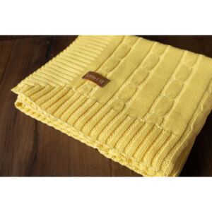 Pletená deka Vrkoč - žltá