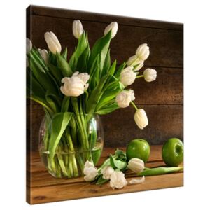 Obraz na plátne Biele tulipány 30x30cm 1364A_1AI