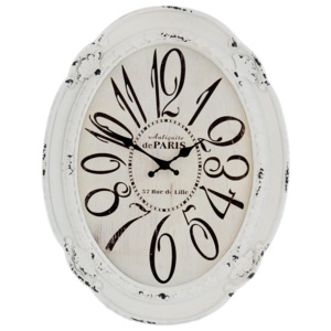 Oválne hodiny biele Antiquite de Paris - 42 * 6 * 54 cm