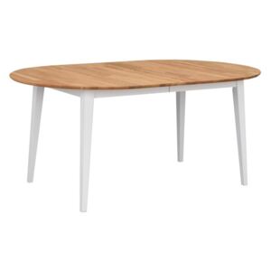 Black Friday -15% Oválny dubový rozkladací jedálenský stôl s bielymi nohami Rowico Mimi, 170 x 105 cm
