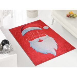 Bielo-červený koberec koberec Vitaus Santa, 50 × 80 cm