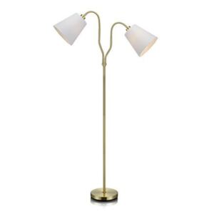 Zlatá stojacia lampa s bielymi tienidlami Markslöjd Modena
