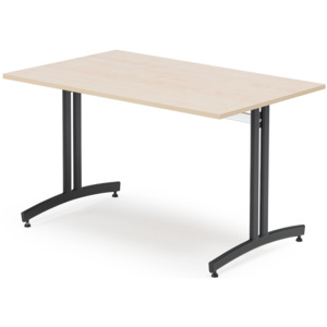 Jedálenský stôl Sanna, 1200x800 mm, breza / čierna