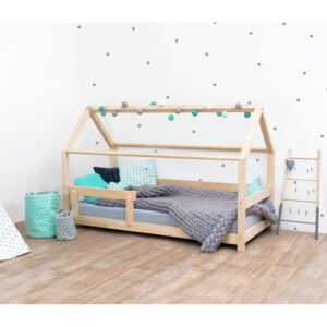 Benlemi Detská posteľ domček Tery s bočnicou 120x160 cm Farba: Prírodný dekor nelakovaný
