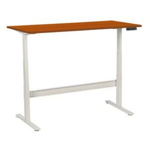 Výškovo nastaviteľný kancelársky stôl Manutan, 160 x 80 x 62,5 - 127,5 cm, rovné vyhotovenie, ABS 2 mm, čerešňa