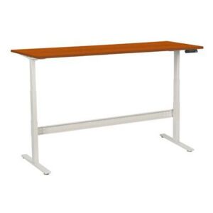 Výškovo nastaviteľný kancelársky stôl Manutan, 200 x 80 x 62,5 - 127,5 cm, rovné vyhotovenie, ABS 2 mm, čerešňa