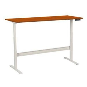 Výškovo nastaviteľný kancelársky stôl Manutan, 180 x 80 x 62,5 - 127,5 cm, rovné vyhotovenie, ABS 2 mm, čerešňa