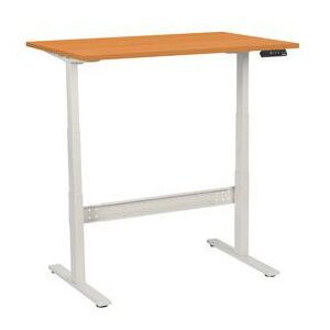 Výškovo nastaviteľný kancelársky stôl Manutan, 120 x 80 x 62,5 - 127,5 cm, rovné vyhotovenie, ABS 2 mm, buk