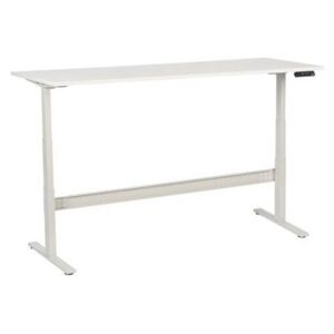 Výškovo nastaviteľný kancelársky stôl Manutan, 200 x 80 x 62,5 - 127,5 cm, rovné vyhotovenie, ABS 2 mm, biely