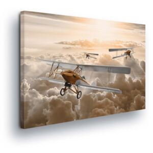 Obraz na plátne - Airplane in the Clouds 2 x 40x60 / 2 x 30x80 / 1 x 30x100 cm