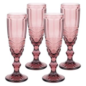 Vintage poháre na šampanské, 4ks, 150ml, červená, SAVOY TYP 4