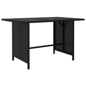 Záhradný jedálenský stôl čierny 110x70x65 cm polyratanový