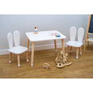 Detský stôl so stoličkami - Ušká - biely Kids table set - ears